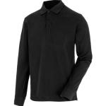 Schwarze Langärmelige Langarm-Poloshirts mit Knopf aus Jersey für Herren für den für den Winter 