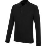 Schwarze Langärmelige Langarm-Poloshirts mit Knopf aus Baumwolle für Herren für den für den Frühling 