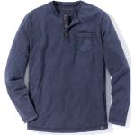 Marineblaue Langärmelige Paddocks Rundhals-Ausschnitt Shirts mit Tasche aus Jersey für Herren Größe M 