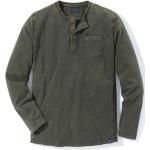 Olivgrüne Langärmelige Paddocks Rundhals-Ausschnitt Shirts mit Tasche aus Jersey für Herren Größe S 