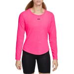 Reduzierte Pinke Langärmelige Nike Dri-Fit T-Shirts für Damen Größe M 