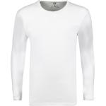 Weiße Langärmelige Adamo Langarm-Unterhemden aus Baumwolle für Herren 