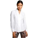 Weiße Langärmelige CRÉATION L Stehkragen Tunika-Blusen durchsichtig für Damen Übergrößen 