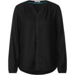 Schwarze Elegante Langärmelige CECIL Blusenshirts & Schlusen mit Strass aus Viskose für Damen Größe S 
