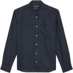 Marineblaue Langärmelige Kentkragen Hemden mit Kent-Kragen aus Leinen für Herren Größe 3 XL für den für den Sommer 