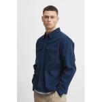 Reduzierte Blaue Langärmelige Blend Herrenlangarmhemden aus Baumwolle Größe XL 