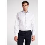 Reduzierte Weiße Langärmelige Eterna Herrenlangarmhemden mit Knopf aus Baumwolle Übergrößen 