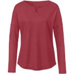 Erdbeerrote Langärmelige Waschbär Bio Nachhaltige Basic-Shirts aus Baumwolle für Damen Größe L 