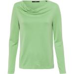 Grüne Unifarbene Langärmelige Zero Wasserfall-Ausschnitt Wasserfall-Shirts für Damen Größe S 