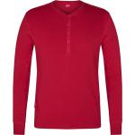 Rote Langärmelige Henley-Shirts aus Baumwolle für Herren Größe M 
