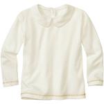 Weiße Langärmelige Waschbär Bio Nachhaltige Kindershirts mit Bubikragen mit Knopf aus Baumwolle für Mädchen Größe 158 