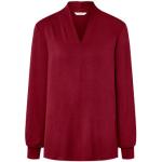 Reduzierte Bordeauxrote Langärmelige TCHIBO V-Ausschnitt V-Shirts aus Viskose für Damen Größe L 