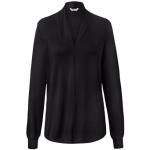 Schwarze Langärmelige TCHIBO Nachhaltige V-Ausschnitt V-Shirts aus Viskose für Damen Größe L 