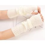 Beige Punk Fingerlose Handschuhe & Halbfinger-Handschuhe aus Polyester für Damen für den für den Winter 