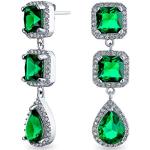 Smaragdgrüne Bling Jewelry Ohrhänger mit Smaragd für Damen für die Braut 