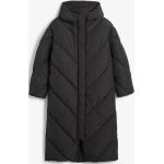 Schwarze Gesteppte Oversize Monki Damensteppmäntel mit Reißverschluss enganliegend Größe XL für den für den Winter 