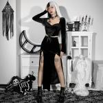 Schwarze Unifarbene Sexy Maxi Leinenröcke aus Leinen Handwäsche für Damen Größe L für Partys 