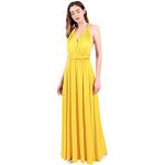 Gelbe Elegante Maxi Schulterfreie Lange Abendkleider für Damen Größe M 