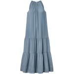 Reduzierte Blaue TCHIBO Neckholderkleider mit Volants aus Polyester für Damen Größe S 