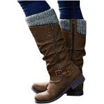Babyblaue High Top Sneaker & Sneaker Boots mit Reißverschluss in Normalweite aus Leder für Damen für den für den Winter 