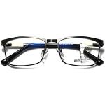 Silberne Rechteckige Gleitsichtbrillen aus Metall Blaulichtschutz für Herren 