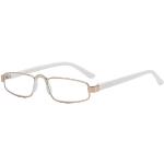 Weiße Rechteckige Vollrand Brillen aus Metall Blaulichtschutz für Herren 