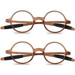 Braune Runde Vollrand Brillen für Damen 