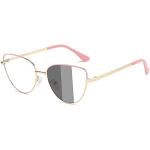 Rosa Retro Sonnenbrillen aus Metall Blaulichtschutz für Damen 