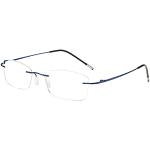 Blaue Rechteckige Randlose Brillen aus Metall Blaulichtschutz für Herren 