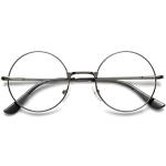 Graue Runde Vollrand Brillen aus Metall Blaulichtschutz für Damen 