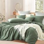 Hellgrüne Unifarbene Bettwäsche Sets & Bettwäsche Garnituren mit Reißverschluss aus Renforcé trocknergeeignet 240x220 