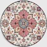 Reduzierte Bunte Vintage Runde Runde Teppiche 120 cm mit Mandala-Motiv 