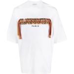 Reduzierte Weiße Bestickte Oversize LANVIN T-Shirts aus Baumwolle für Herren Größe M 