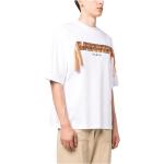 Reduzierte Weiße Bestickte Oversize Kurzärmelige LANVIN T-Shirts aus Baumwolle für Herren Größe S 
