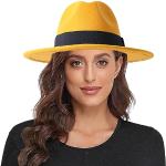 Gelbe Panamahüte für Damen Einheitsgröße 