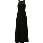 Schwarze Unifarbene Laona Rundhals-Ausschnitt Festliche Kleider mit Reißverschluss aus Polyester für Damen Größe XS 