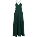 Smaragdgrüne Unifarbene Laona V-Ausschnitt Abendkleider rückenfrei mit Reißverschluss aus Polyester für Damen 