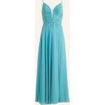 Blaue Bestickte Laona Maxi Chiffon-Abendkleider aus Chiffon für Damen Größe S für den für den Winter 