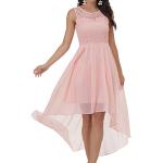 Pinke Elegante Ärmellose Midi Herzförmige Kurze Abendkleider mit Schmetterlingsmotiv aus Chiffon für Damen Übergrößen für Brautjungfern für den für den Sommer 