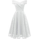 Weiße Vintage Schulterfreie Ballkleider mit Reißverschluss für Damen Größe XL zur Hochzeit 