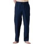 Reduzierte Marineblaue Karo Pyjamahosen lang ohne Verschluss aus Baumwolle maschinenwaschbar für Herren Größe XS 