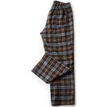 Reduzierte Braune Karo Pyjamahosen lang ohne Verschluss aus Baumwolle maschinenwaschbar für Herren Größe XS 