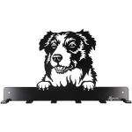 Schwarze Leinenhalter mit Hundemotiv pulverbeschichtet Breite 0-50cm, Höhe 0-50cm, Tiefe 0-50cm 