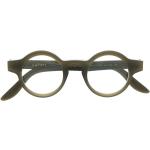 Olivgrüne Runde Herrenbrillengestelle aus Acetat 