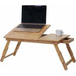 Beige Mendler Laptoptische & Notebooktische aus Bambus klappbar Breite 50-100cm, Höhe 0-50cm, Tiefe 0-50cm 