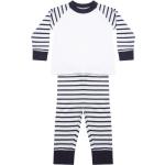 Marineblaue Gestreifte Larkwood Kinderschlafanzüge & Kinderpyjamas aus Baumwolle für Babys 