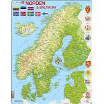Larsen K3 Die Nordics und das Baltikum, Mehrsprachig (Norwegisch/Dänisch/Schwedisch) Ausgabe, Rahmenpuzzle mit 75 Teilen