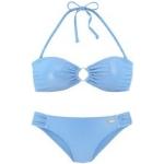 Hellblaue LASCANA Bandeau-Bikinis für Damen Größe S 