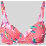 Pinke Blumenmuster LASCANA Bikini-Tops aus Polyamid für Damen Größe M 