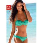 Mintgrüne Elegante LASCANA Bandeau-Bikinis mit Meer-Motiv gepolstert für Damen Größe XS für den für den Sommer 